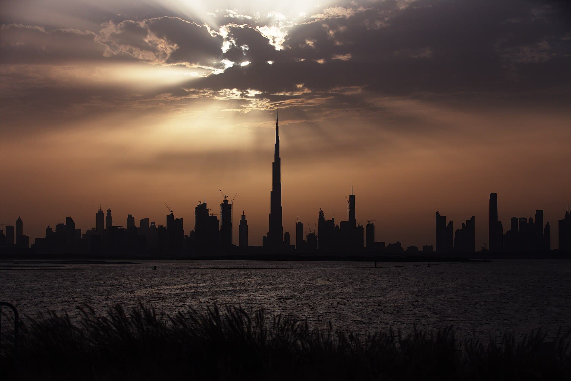 The Burj Khalifa rising above the Dubai skyline