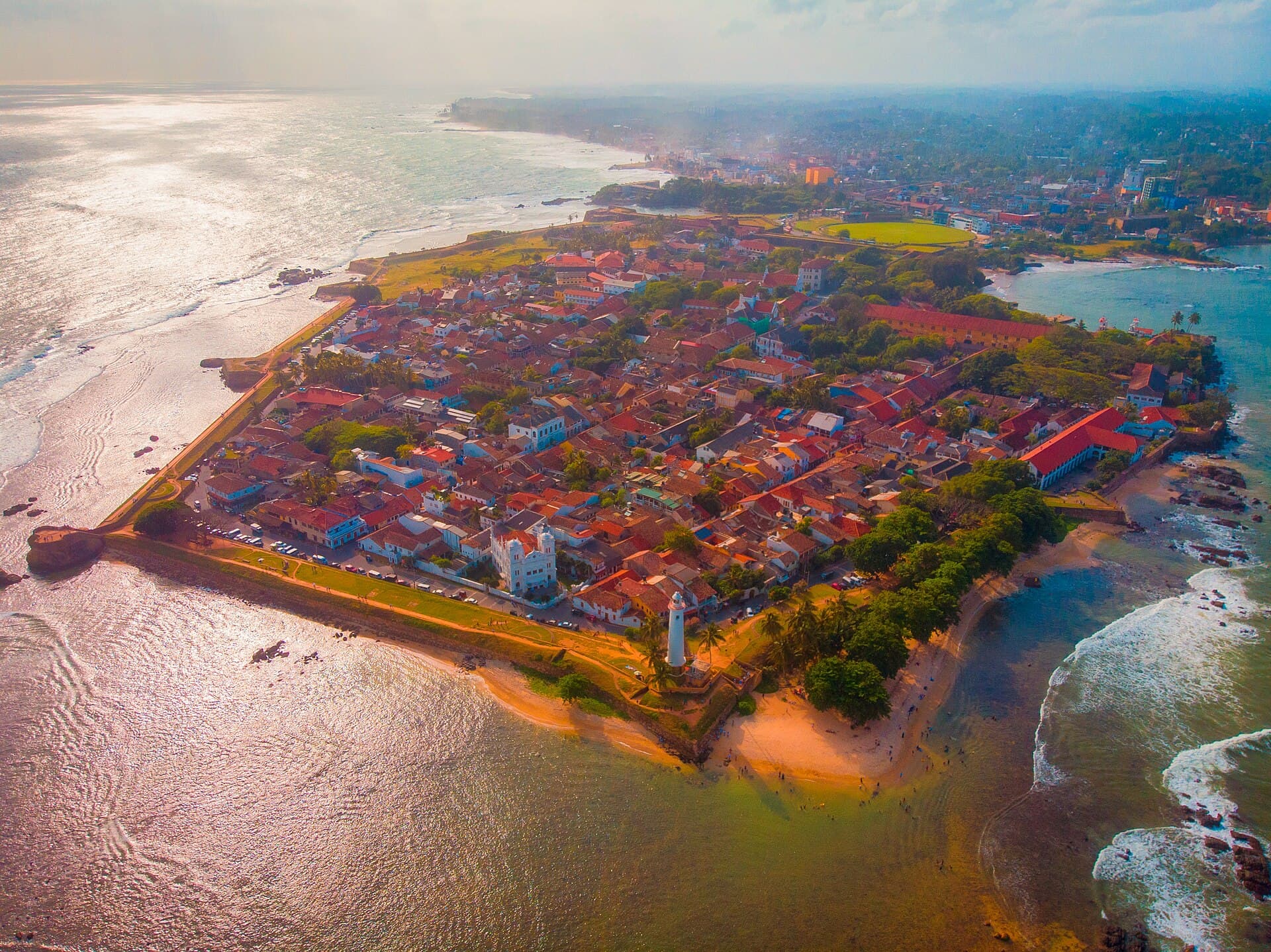 The ramparts and lighthouse of Galle Fort, Sri Lanka