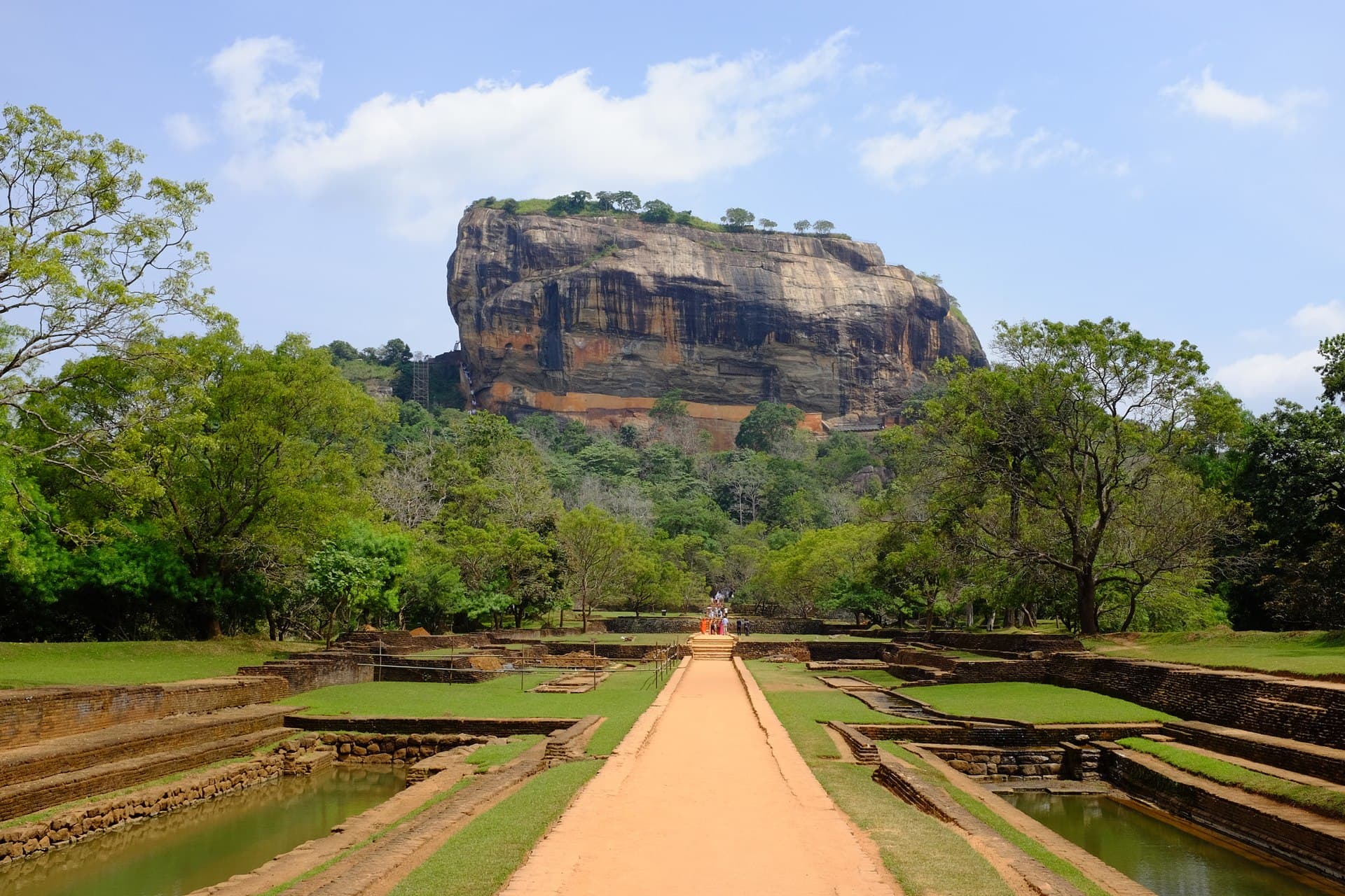 The rock fortress of Sigiriya rising from the Sri Lankan jungle