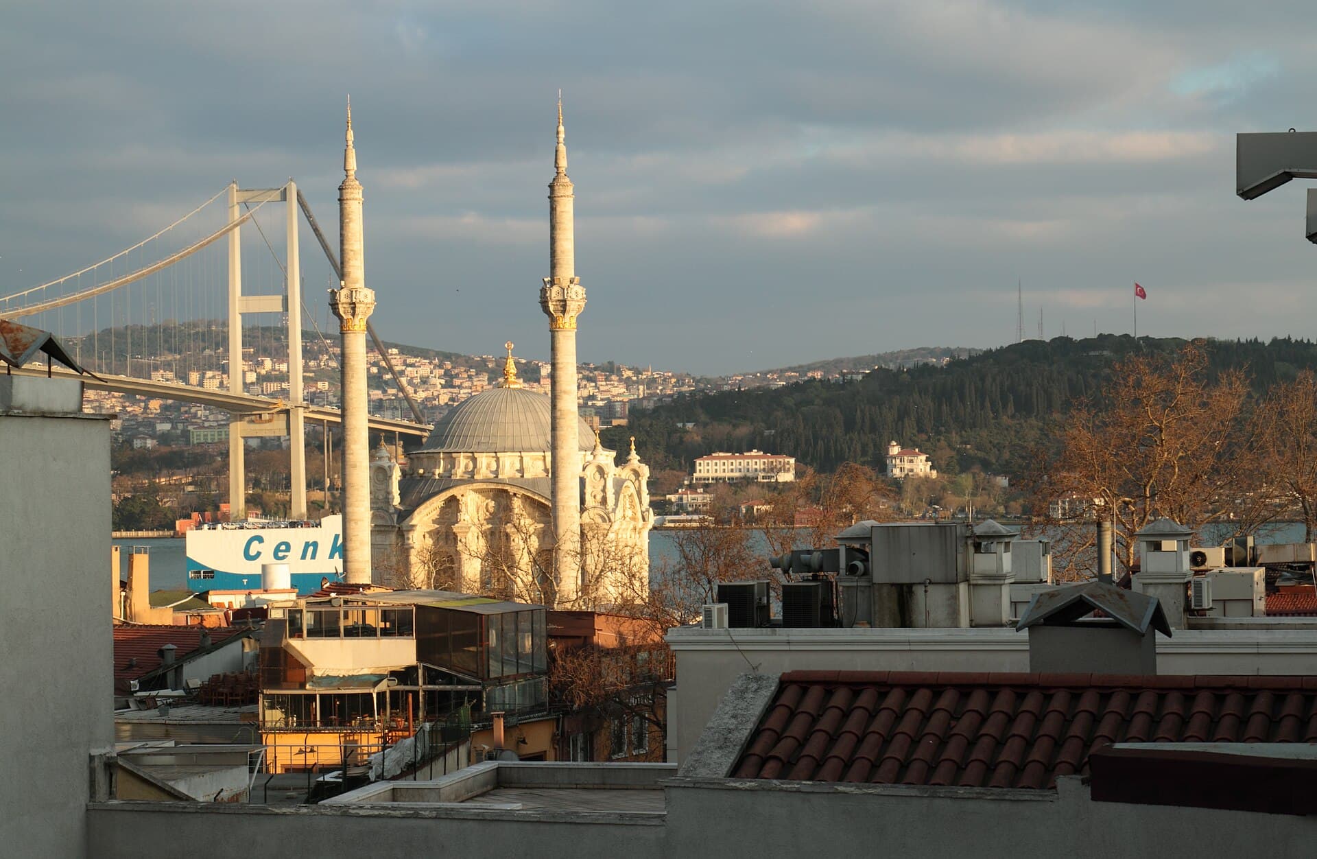 Ortaköy Mosque and the Bosphorus Bridge, Istanbul, Turkey